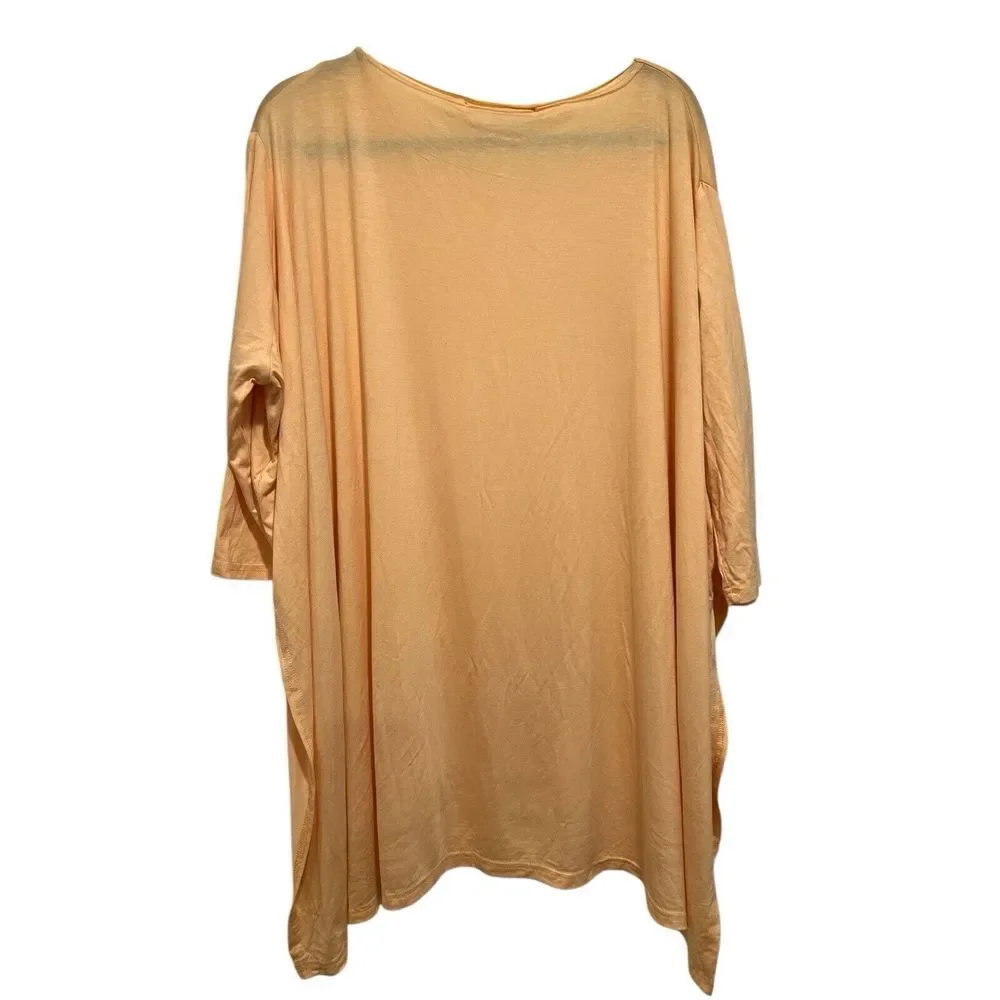 Free People Beach Women's Orange Side Slit‎ Top shirt XS/S